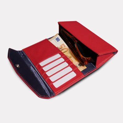 Red leather glasses case wallet