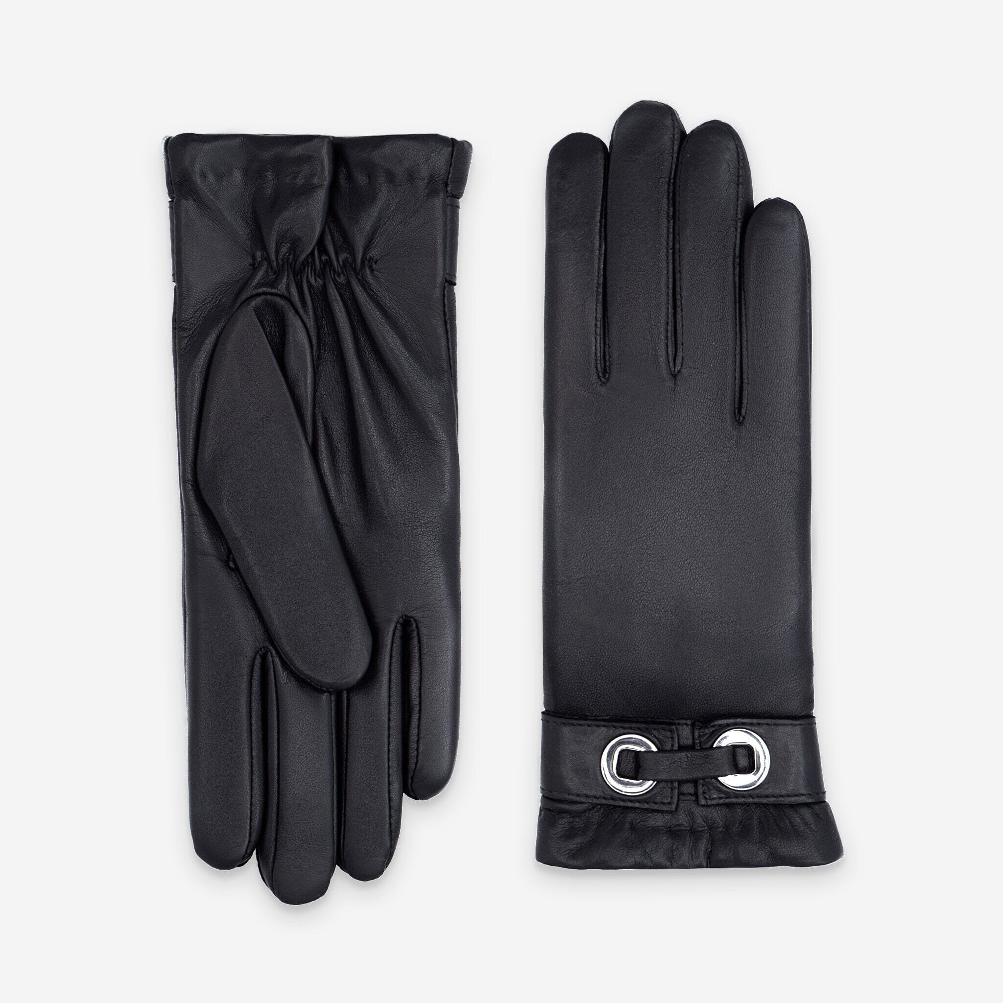Gants cuir agneau-100% cachemire-21556CA