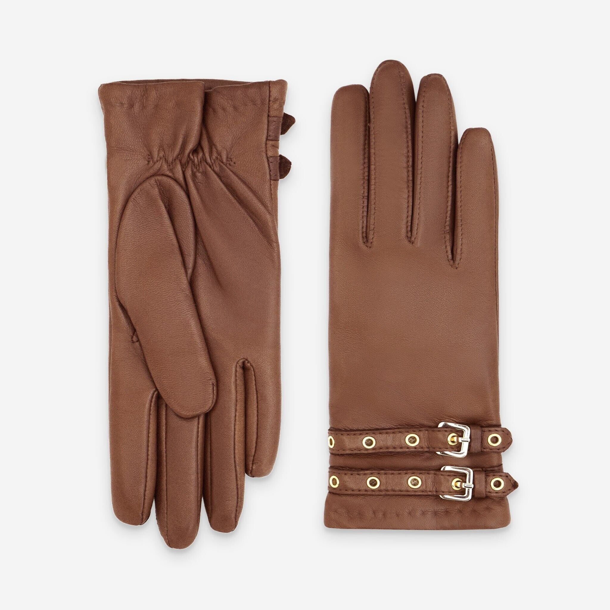 Gants cuir agneau-100% cachemire-21549CA