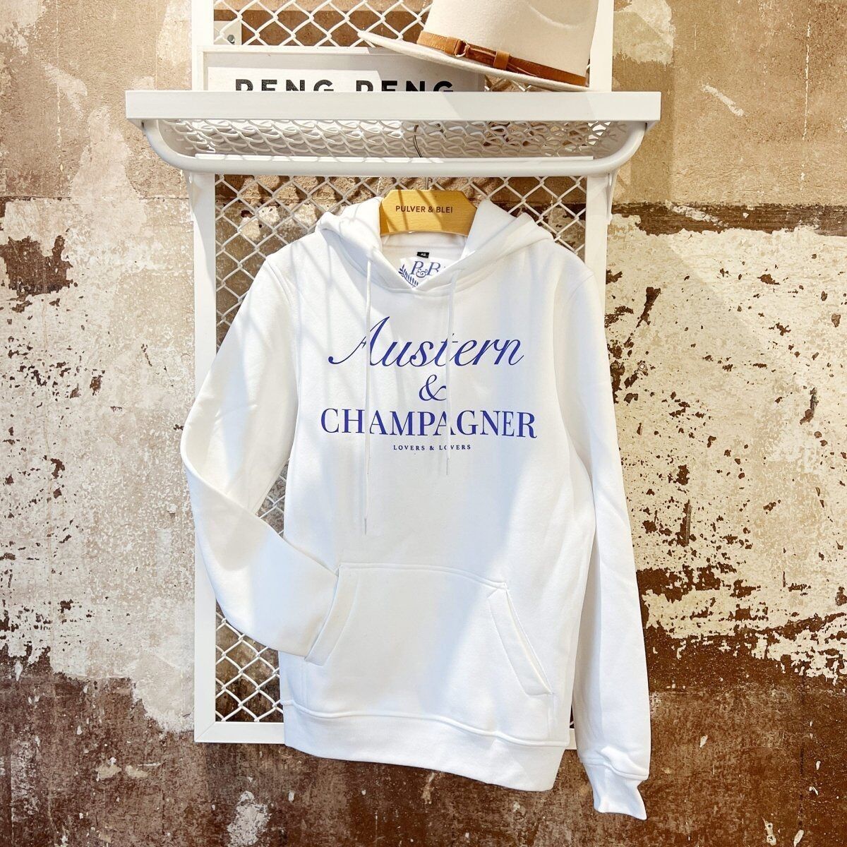 Ostras y champán - Sudadera unisex blanca