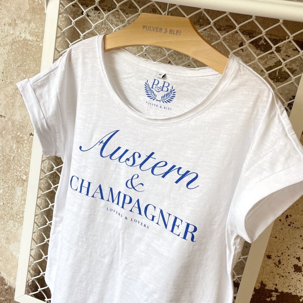 Huîtres et Champagne - T-shirt tendance blanc