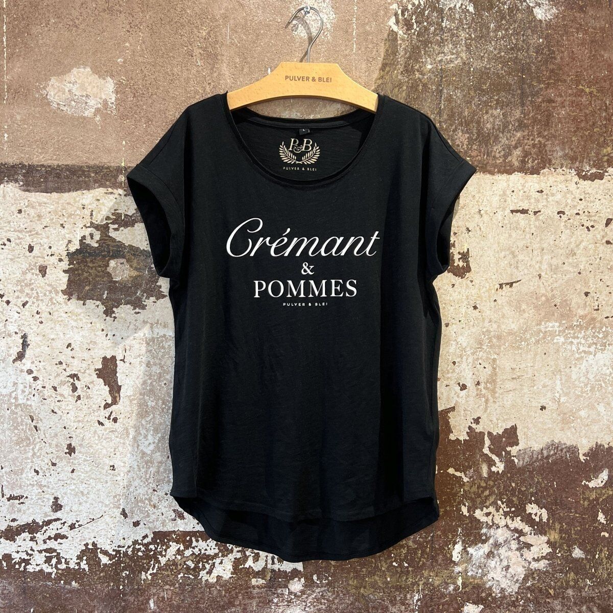 Crémant & Frites - T-shirt mode noir