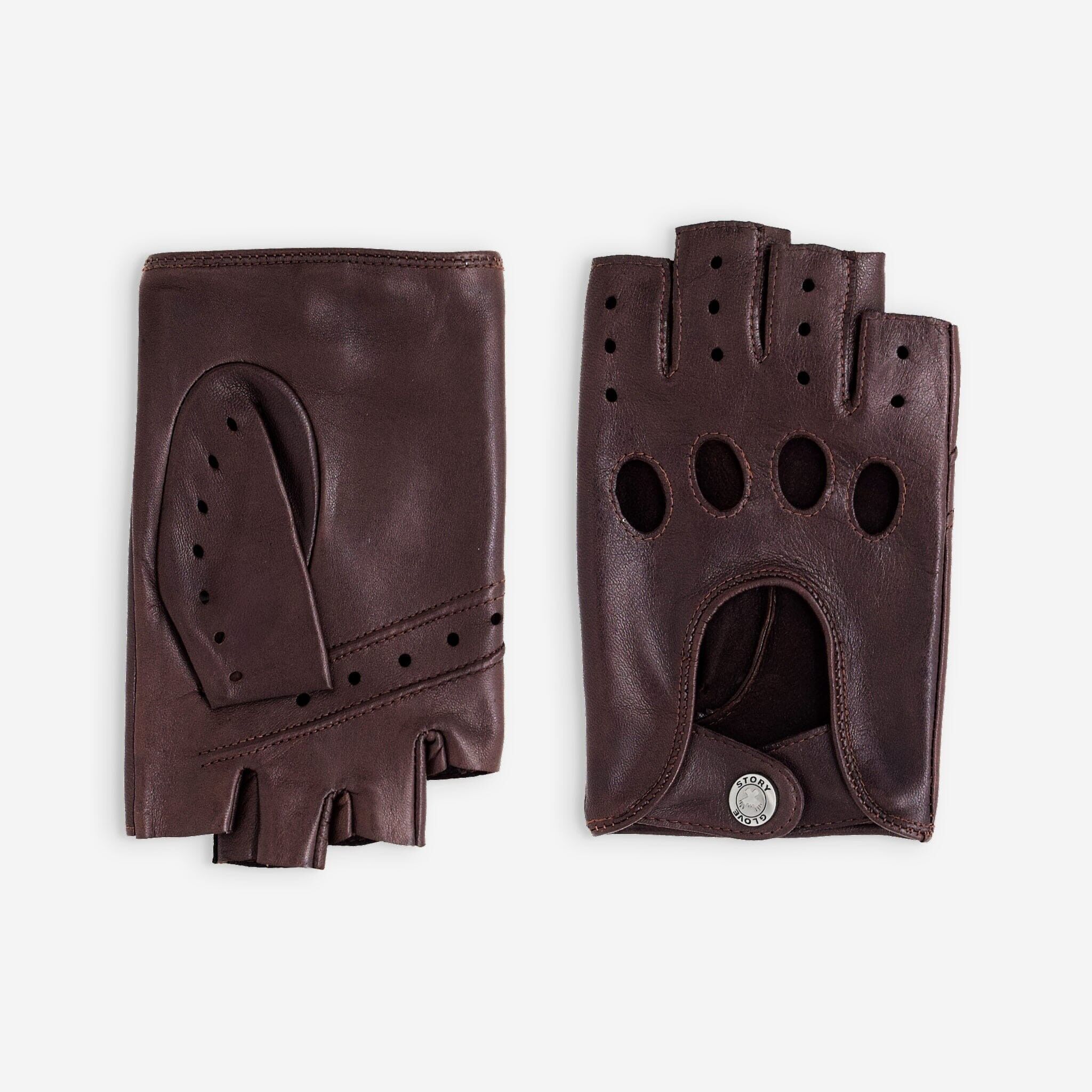 Guantes de conducto, mitaines-cuir agneau-non doublé-22036NF