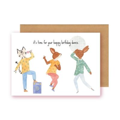 Postkaart - l'heure de votre joyeux anniversaire danse