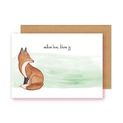Postkaart - geboorte vos