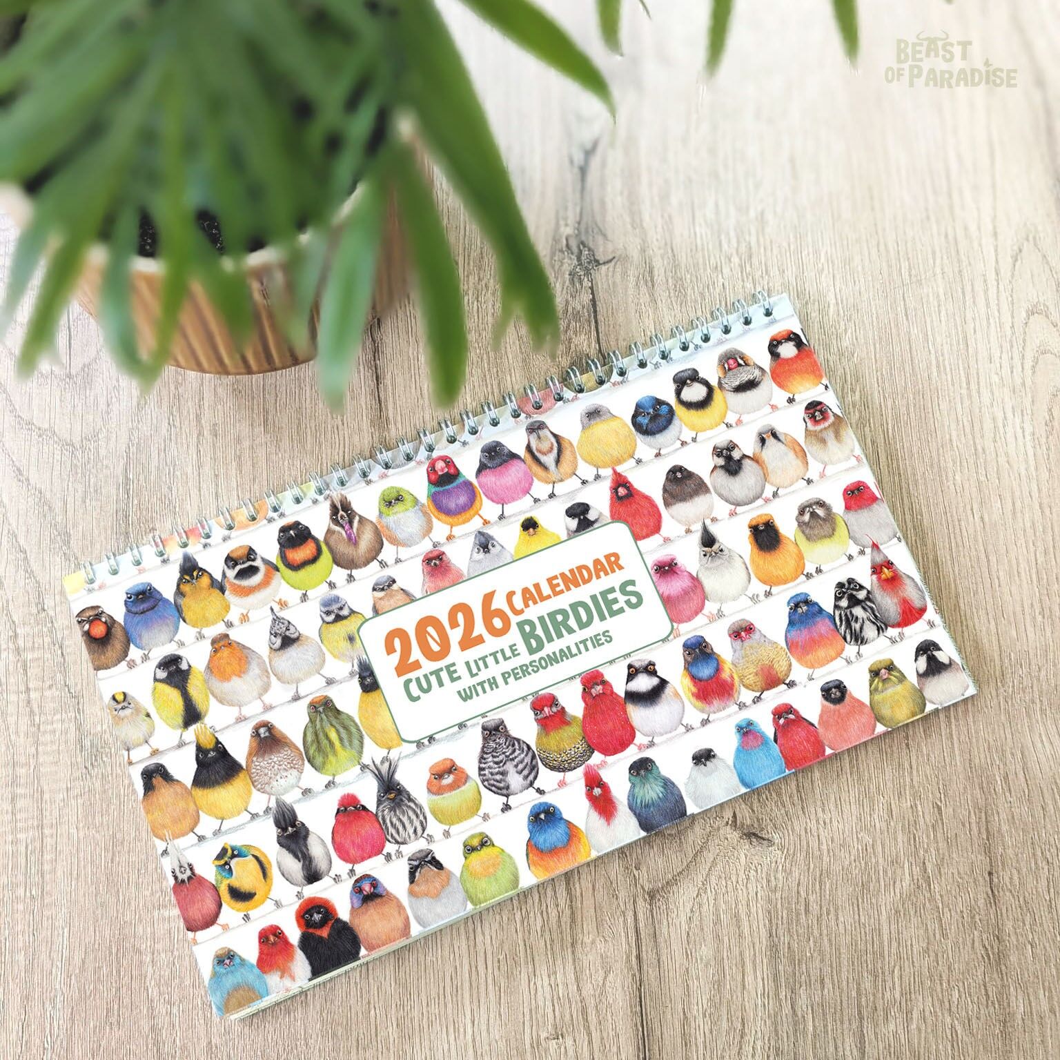 Kalender 2026, Jahreskalender, Vogelkalender, Umweltfreundlich