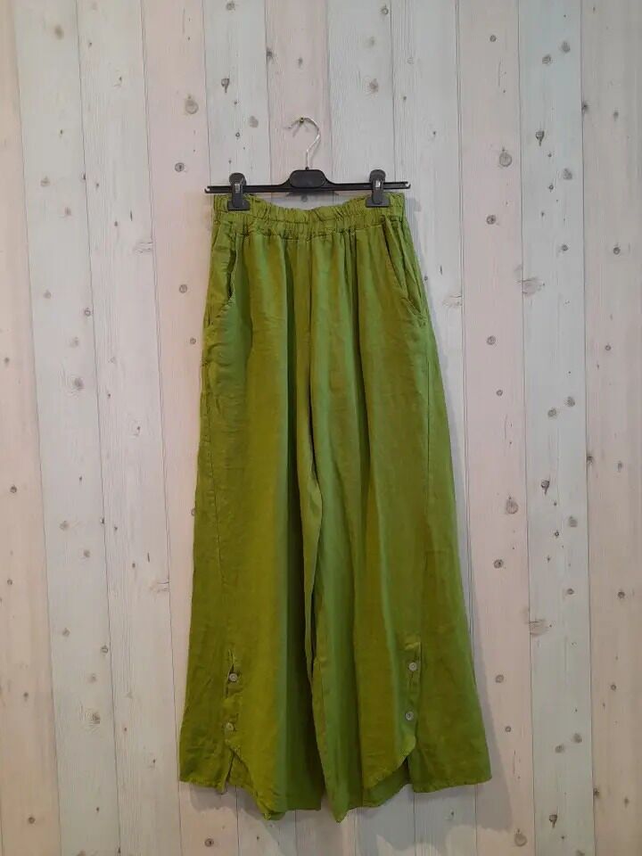 RIF 16816 PANTALONI 100% LINO TINTA UNITA