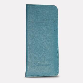 Etui à lunettes & porte-cartes en cuir Turquoise 2