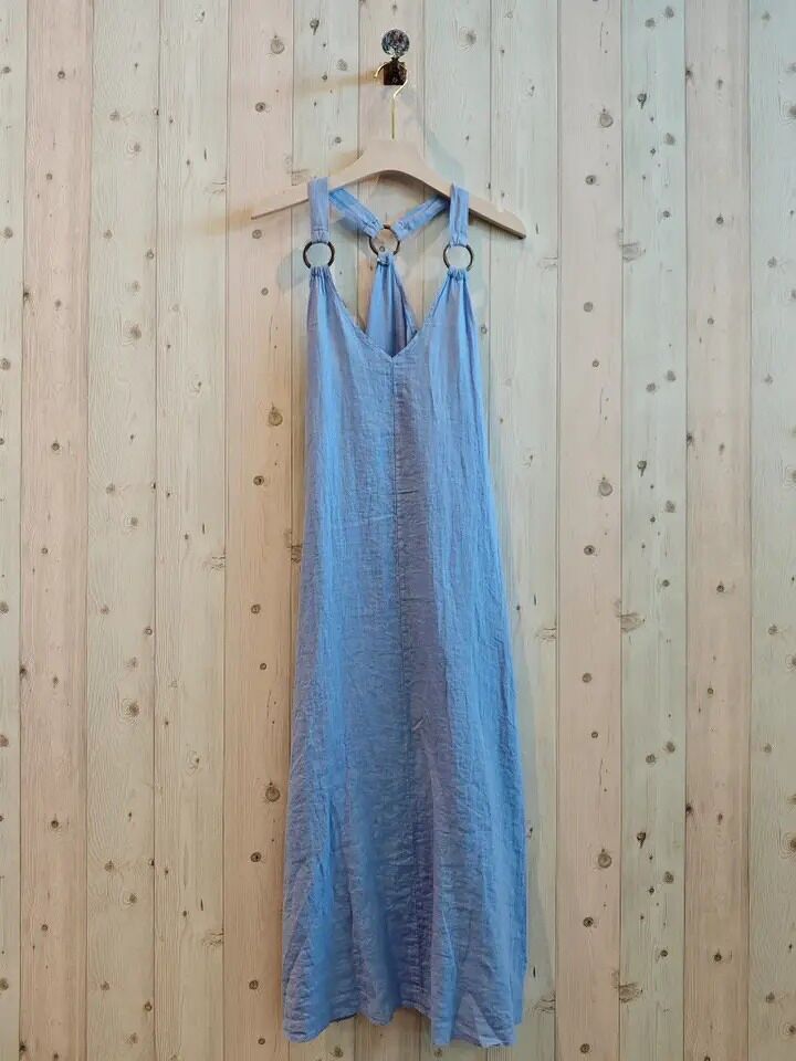 RIF 16857 ABITO CON SPALLINA LUNGA IN LINO 100%