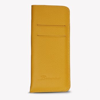 Etui à lunettes & porte-cartes en cuir Jaune 2