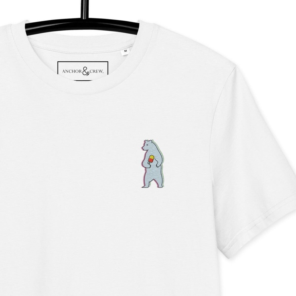 T-shirt brodé en coton biologique « Journée ours polaire dans la nature »