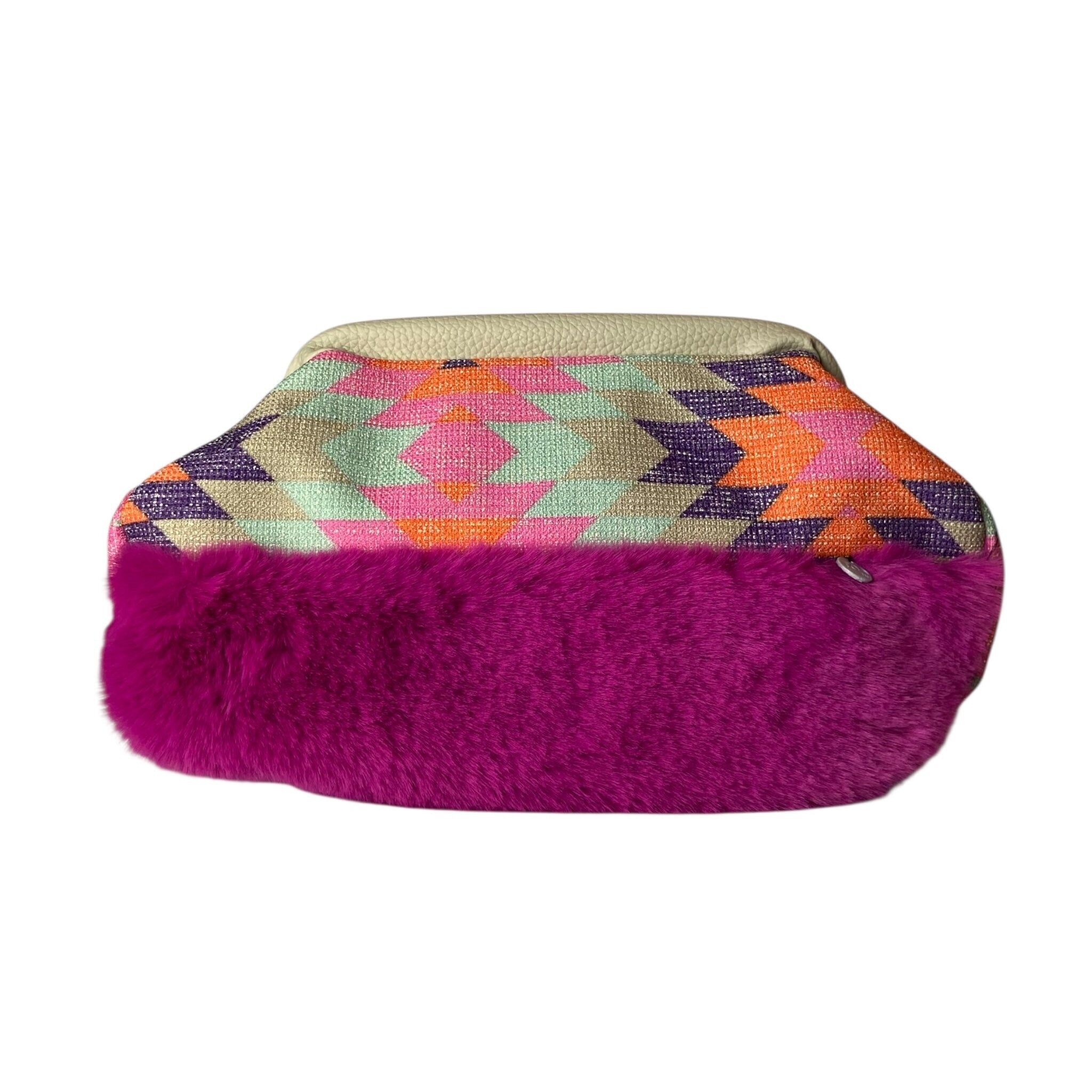 Fluffy Geometrica Fucsia - Pouch donna