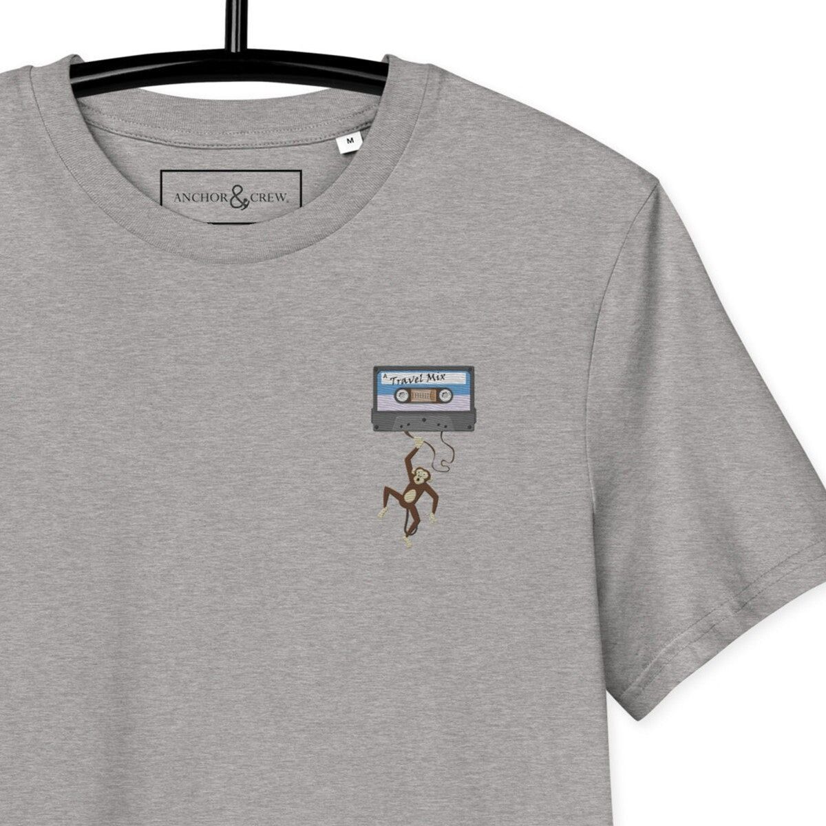 T-shirt brodé en coton biologique The Cassette Monkey