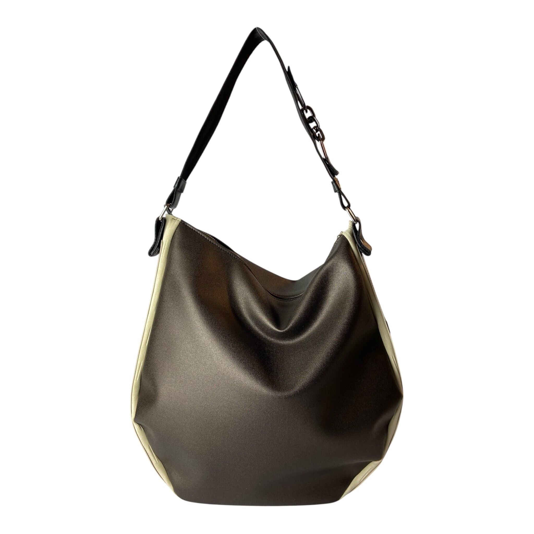 Hobo Trapezio Bronze & Creme - Damen-Umhängetasche