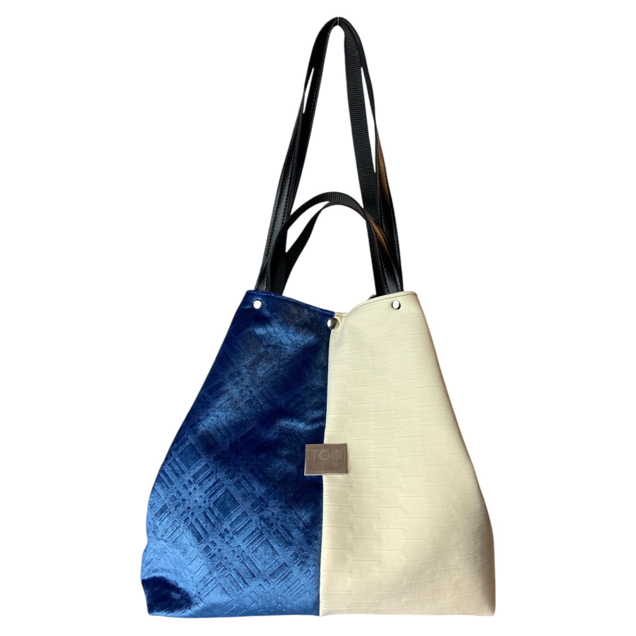 Tote Blau & Creme - Damen Handtasche und Umhängetasche
