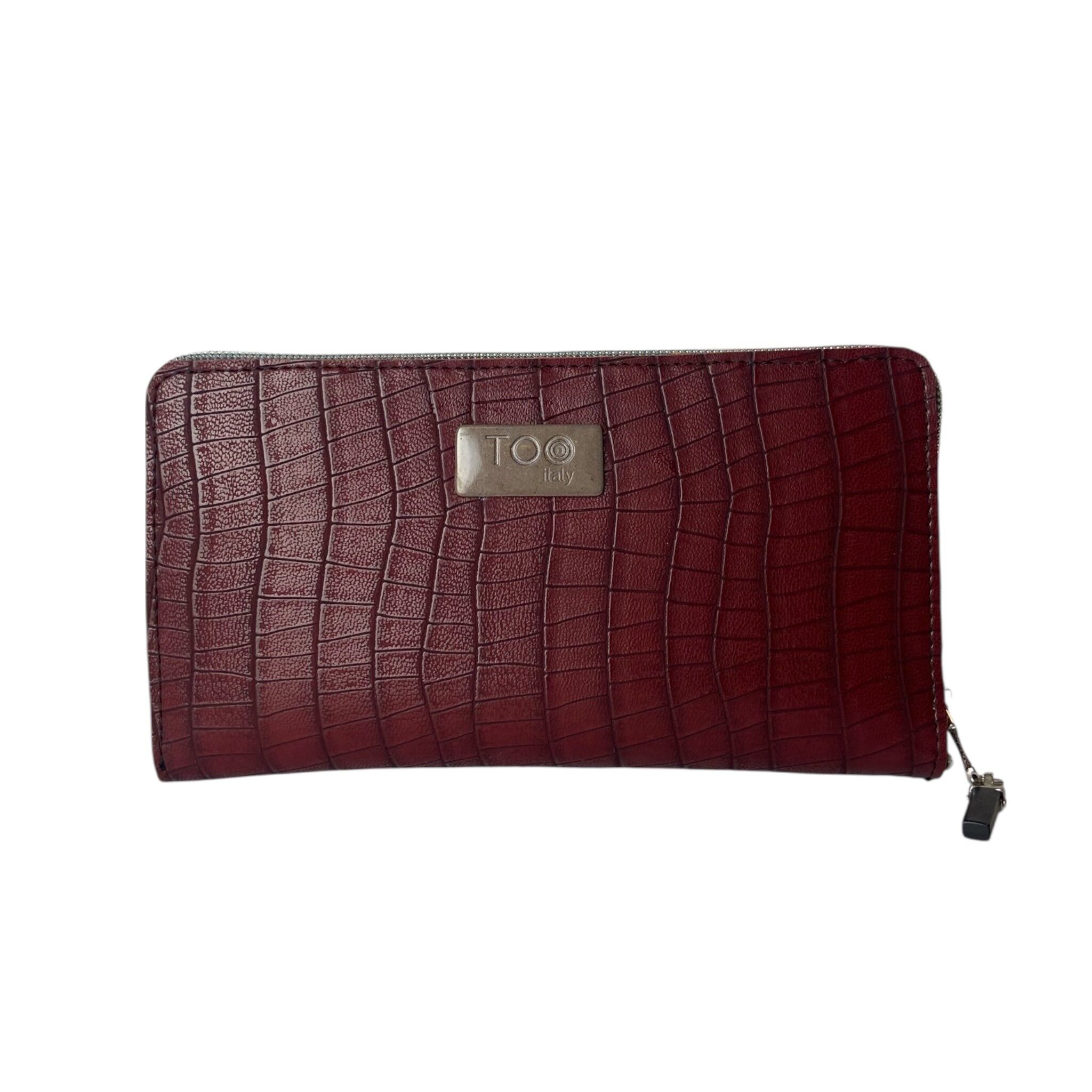 Maxi Bordeaux Krokodil Geldbörse - Damen Geldbörse