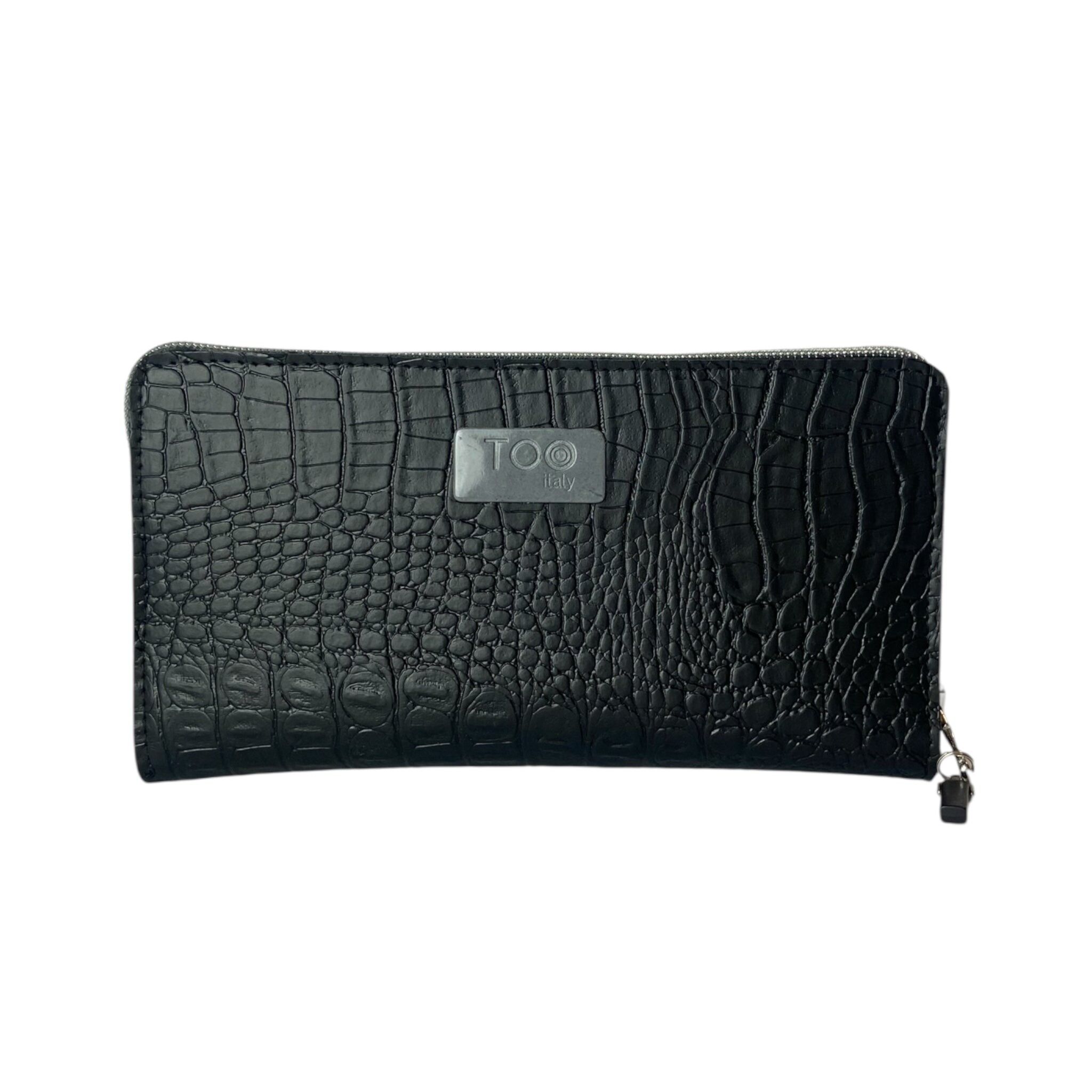 Maxi Schwarze Krokodil-Geldbörse - Damen-Geldbörse