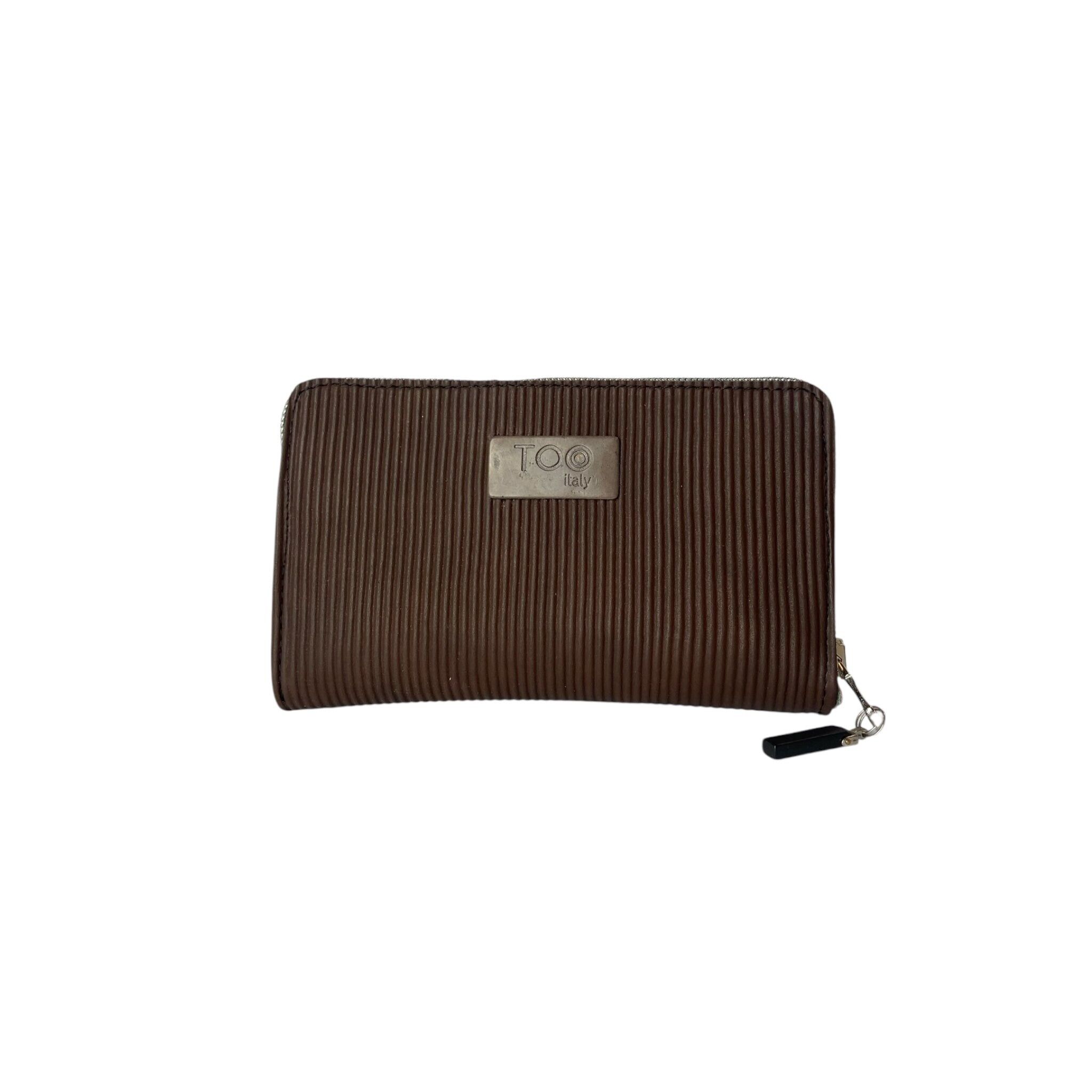 Mini-Geldbörse mit braunen Streifen - Damen-Geldbörse