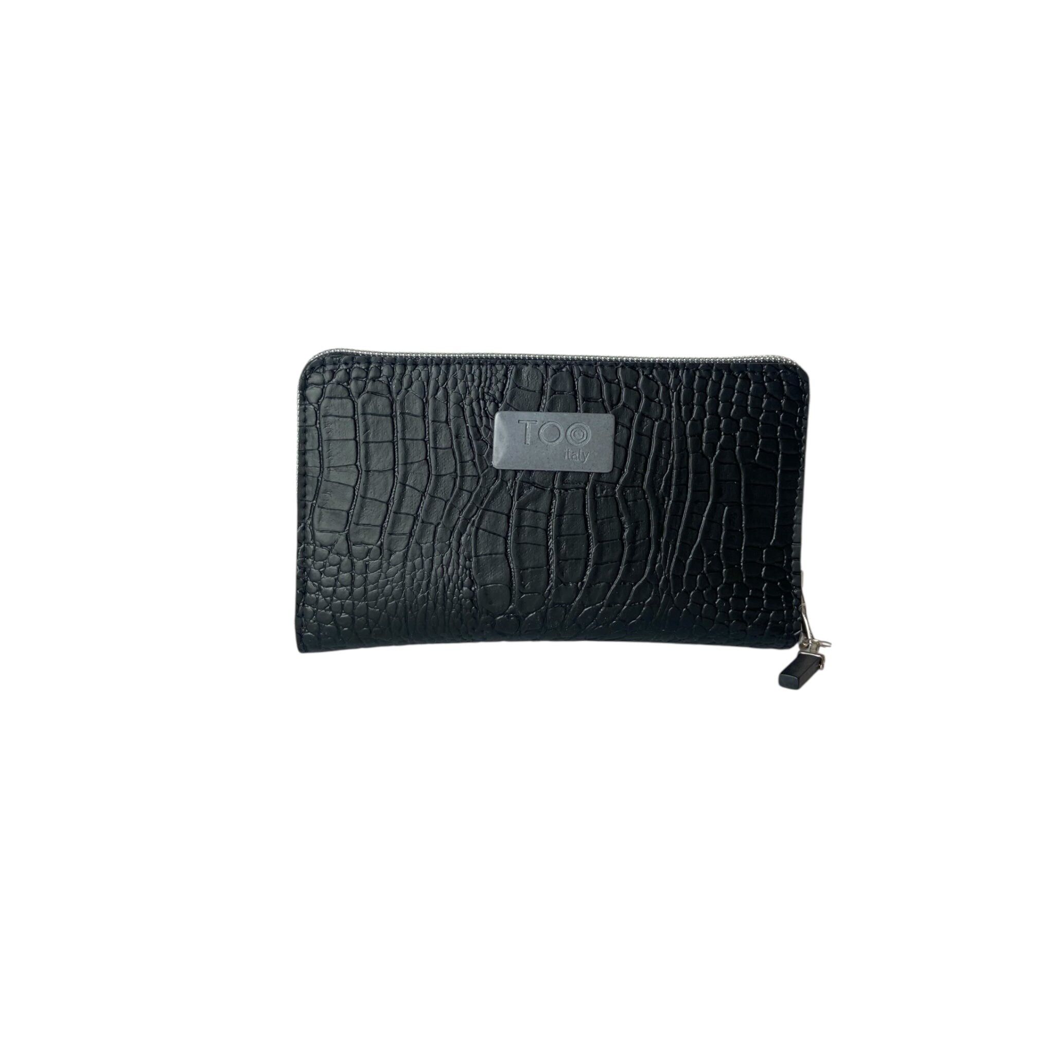 Mini-Geldbörse aus schwarzem Krokodil - Damen-Geldbörse