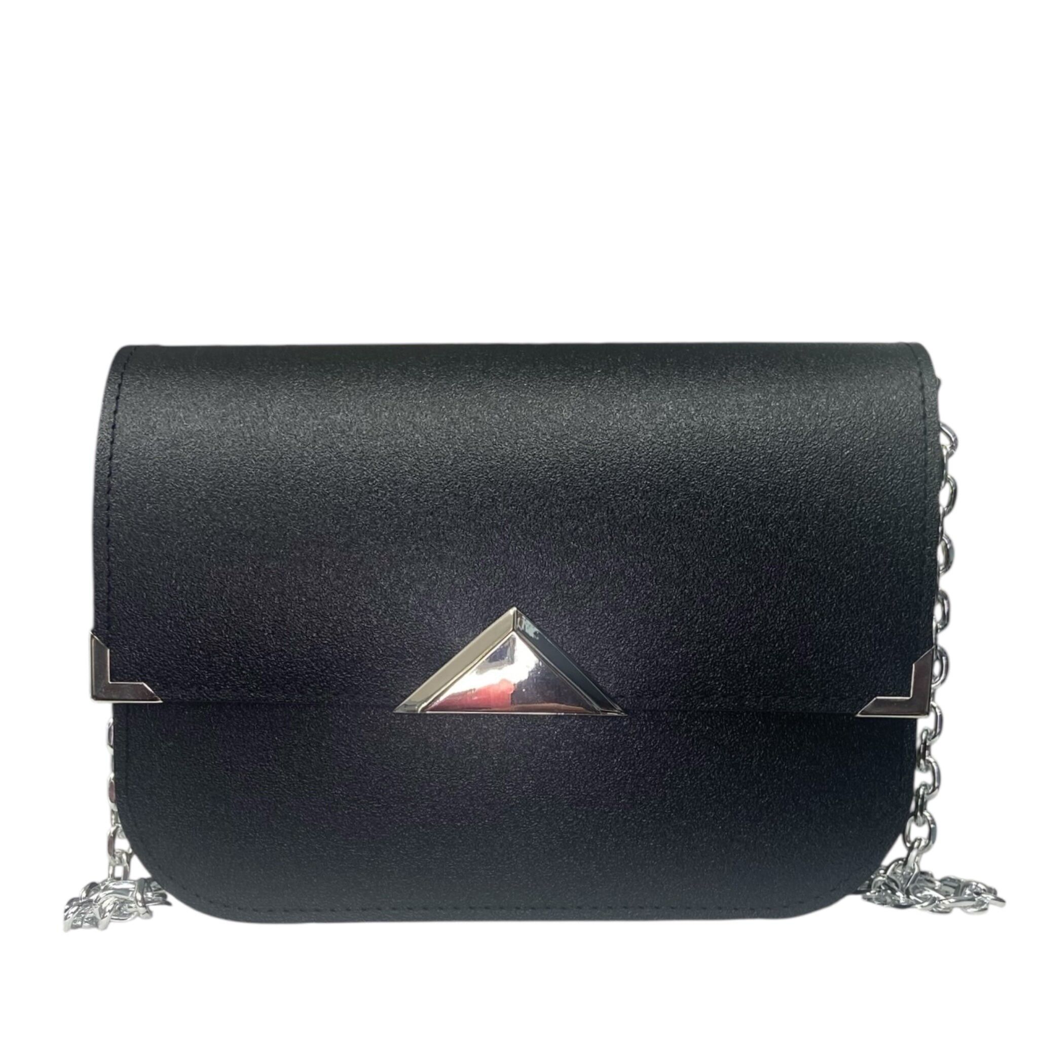 Chicca Maxi Satin Noir - Damen-Umhängetasche