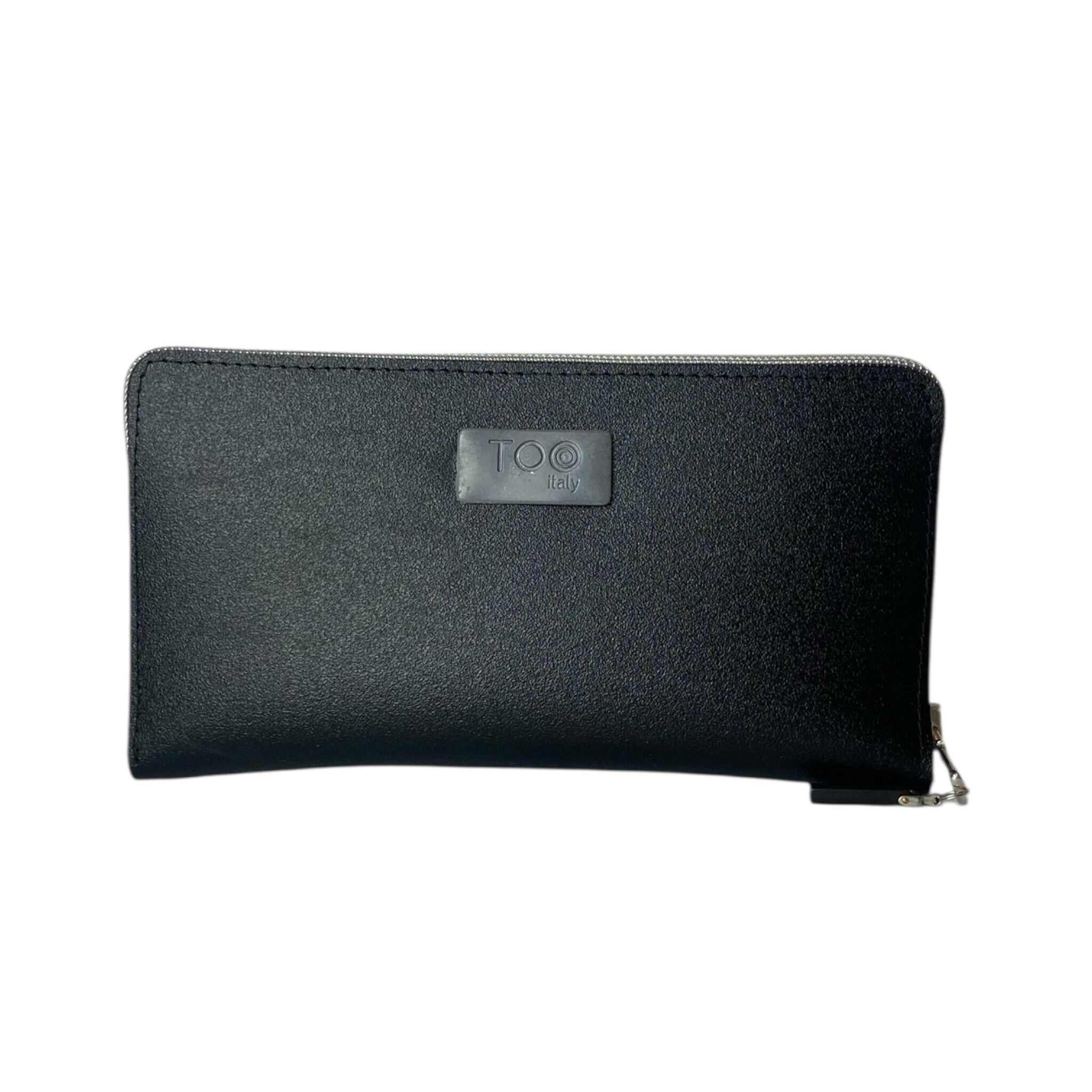 Maxi Schwarze Satin-Geldbörse - Damen-Geldbörse