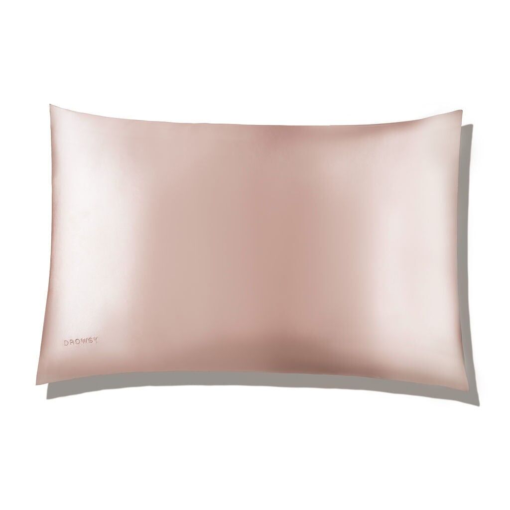 Taie d'oreiller en soie rose coucher de soleil