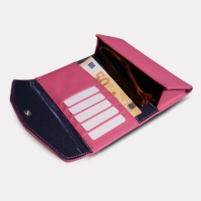 Rose leather glasses case wallet