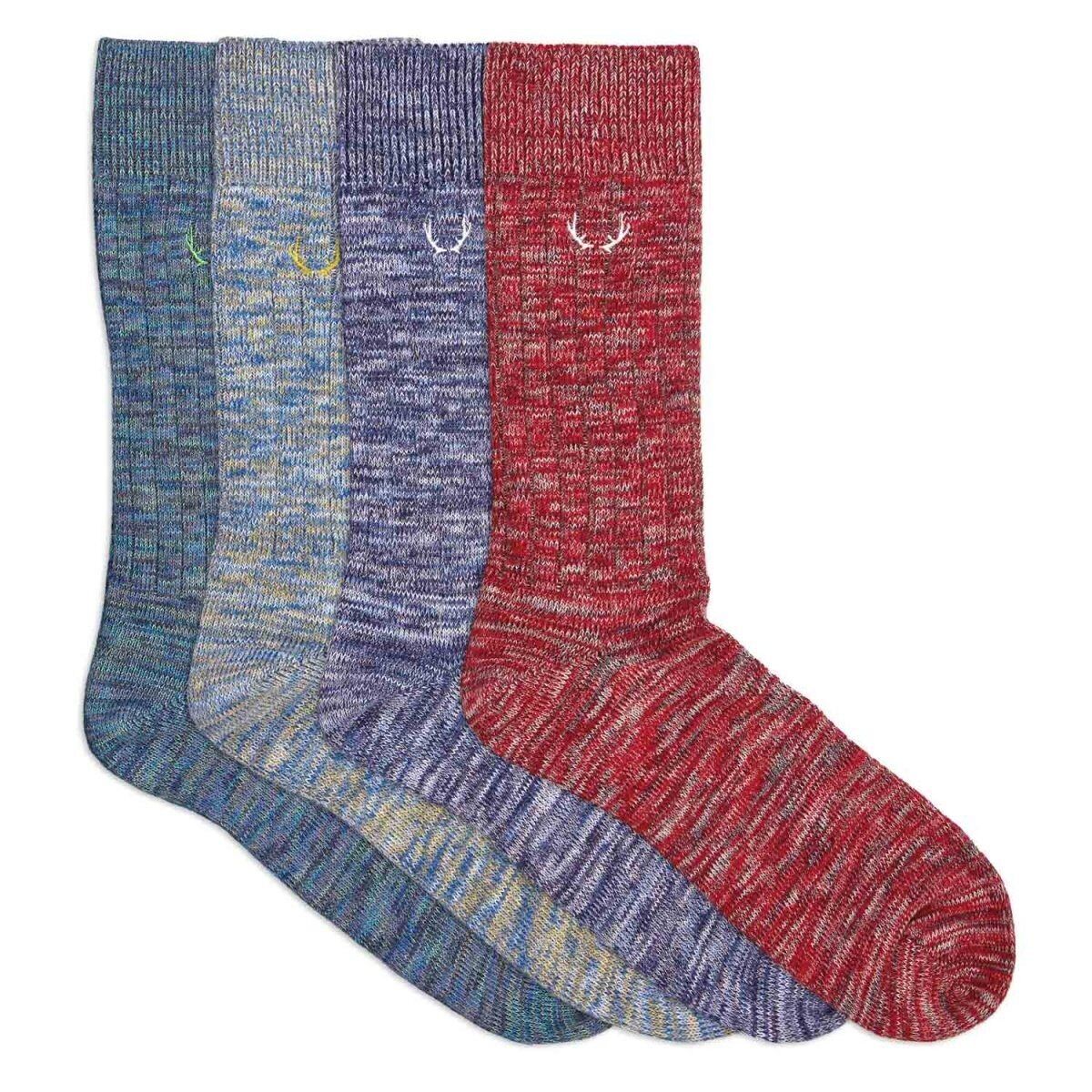 4 Paar Herrensocken aus Bio-Baumwolle in Blau, Rot und Grün