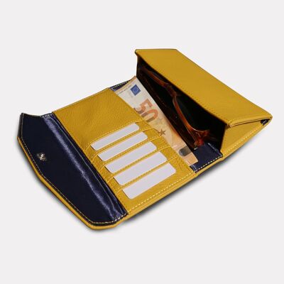 Gelbe Brieftasche aus Leder