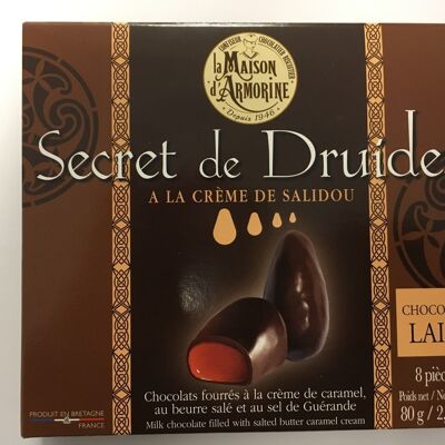 Astuccio di cioccolato al latte "Secret de Druides" ripieno di crema Salidou