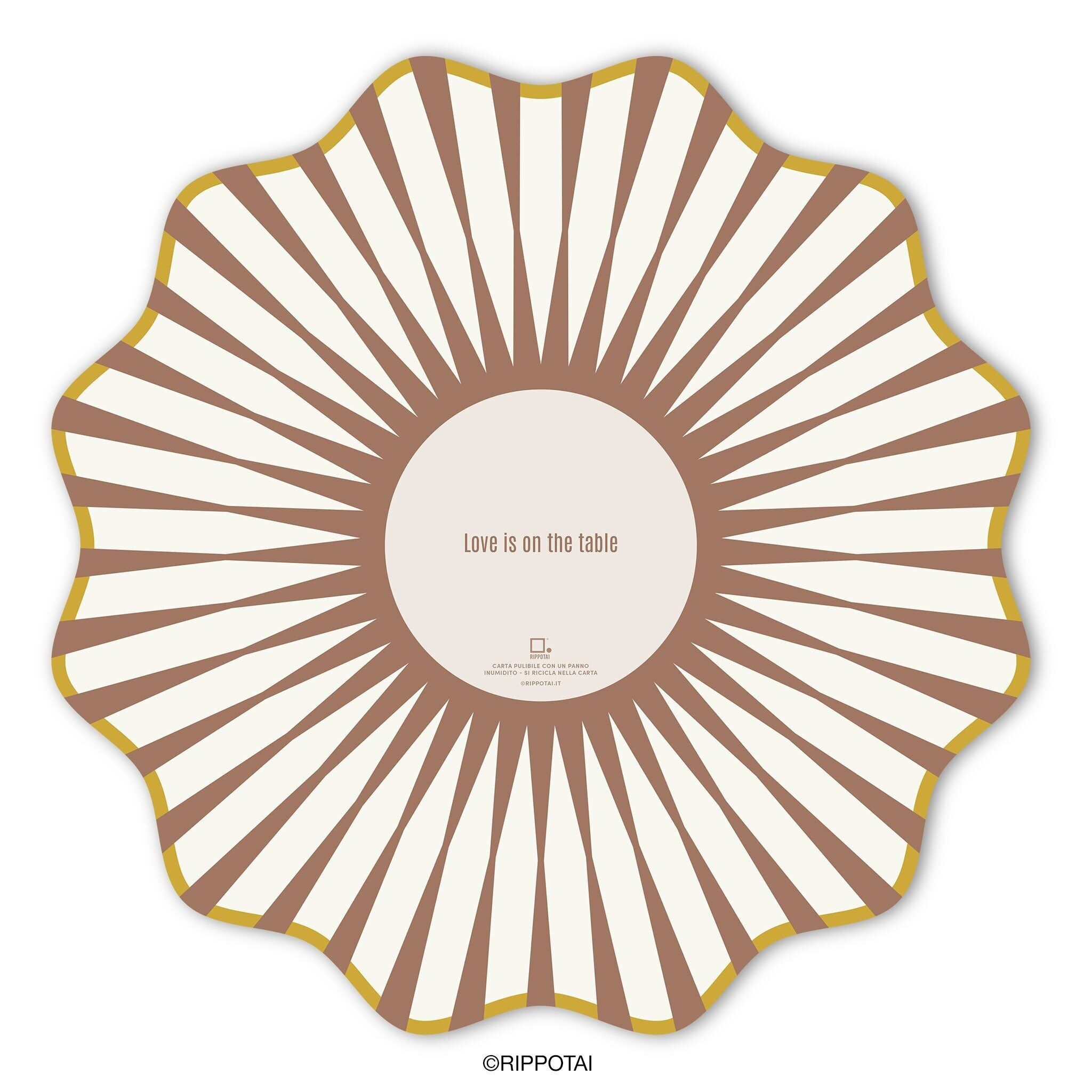 Sets de table élégants en papier marron lavables - Lot de 3 sets de table + 3 sous-verres