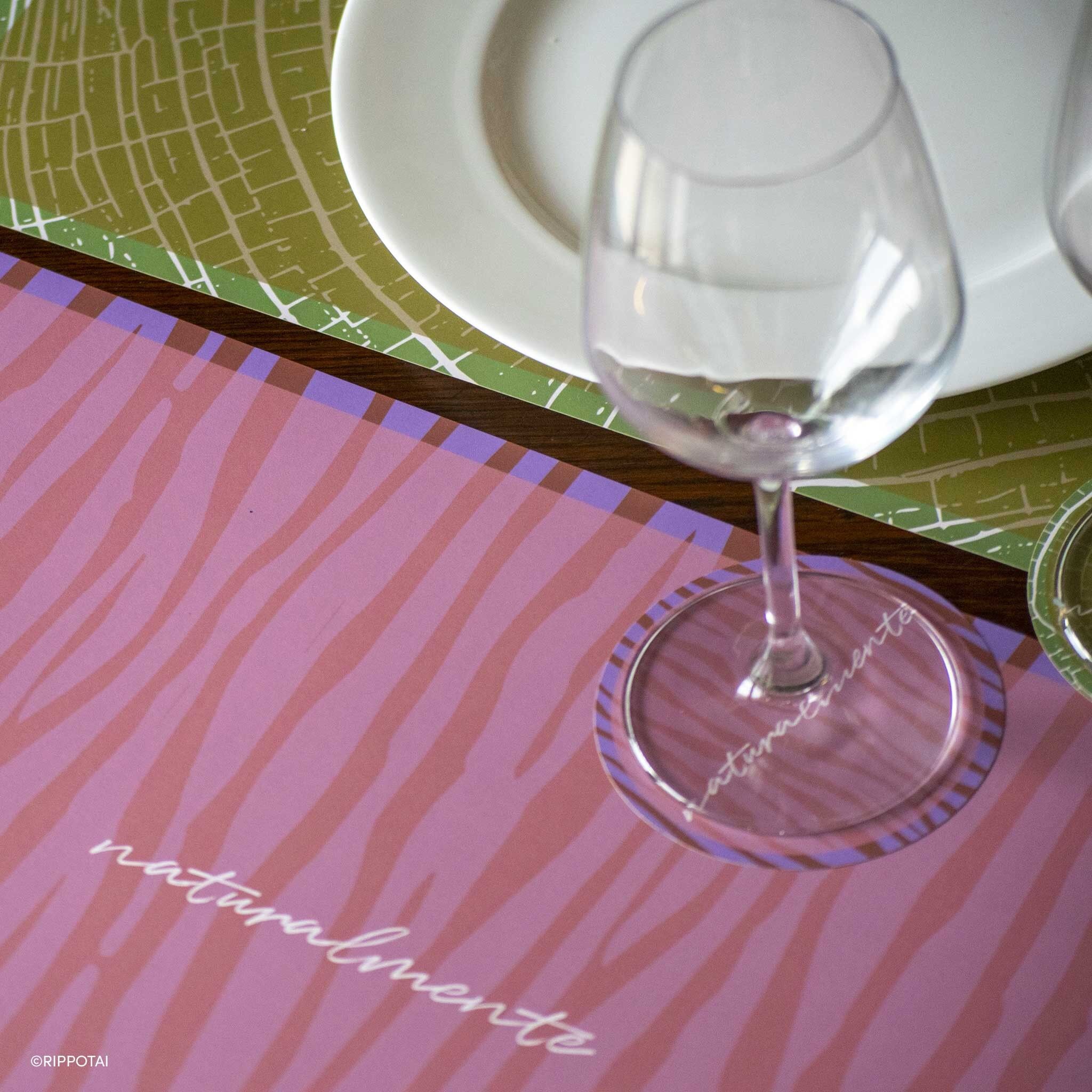 Sets de table en papier lavables et écologiques avec sous-verres assortis - Naturally