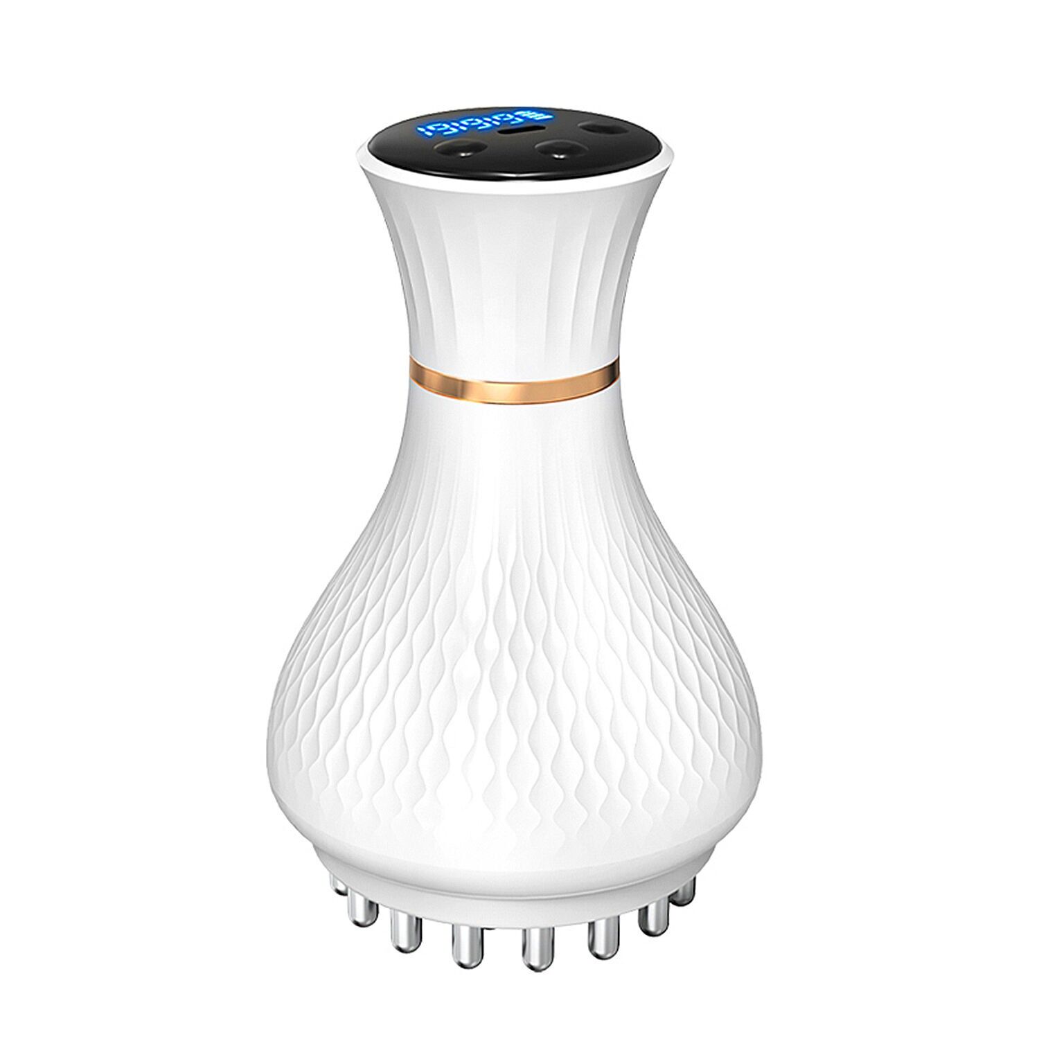 Massaggiatore corporeo EMS + vibrazione con 19 intensità e 19 livelli di temperatura.Colore: Bianco