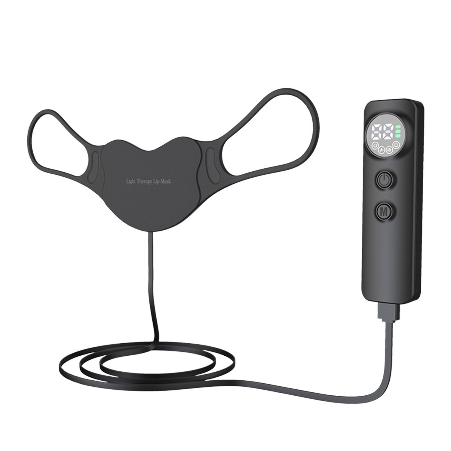 Maschera labbra con trattamento a luce LED in 4 colori. Colore: Nero