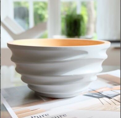 Ciotola in legno - portafrutta - insalatiera - modello Twist - grigia - M (Øxh) 20cm x 10cm