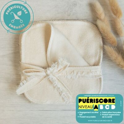 Washable organic cotton wipes