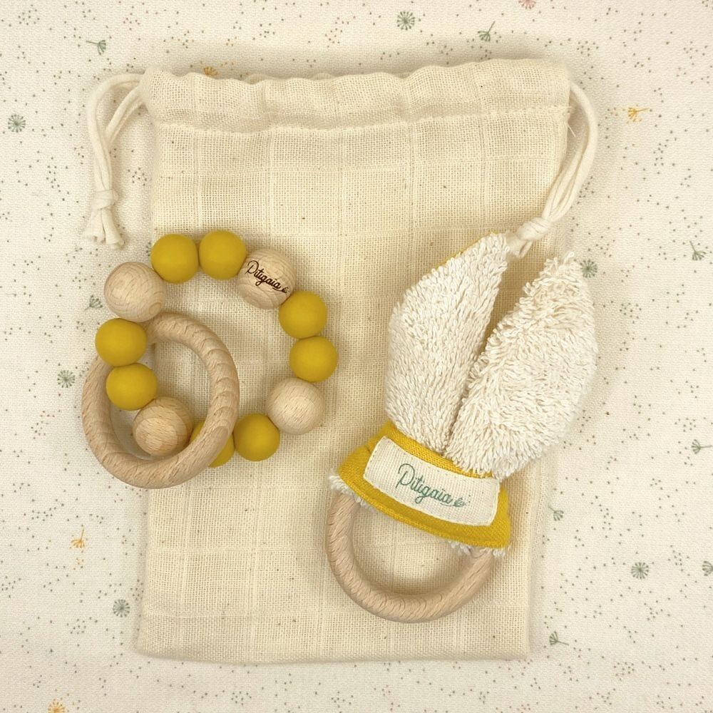 Pochon duo d'éveil en coton bio