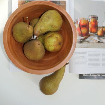 Bol en bois - bol à fruits - saladier - modèle Twist - naturel- L (Øxh) 25cm x 13cm 3