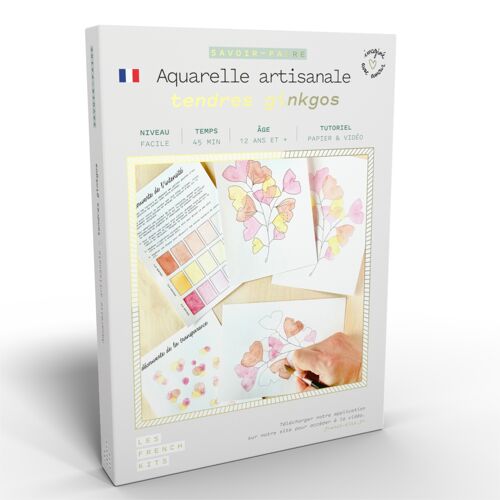 Kit Aquarelle Artisanale "Tendres Ginkgos"