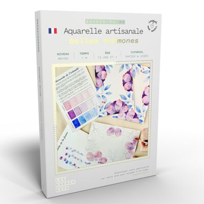 Kit Aquarelle Artisanale "Belles anémones"