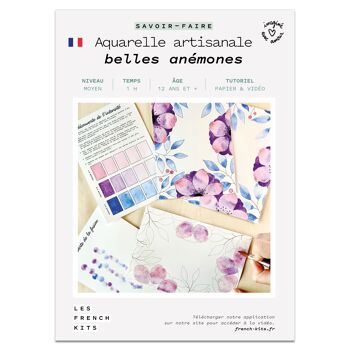 Kit Aquarelle Artisanale "Belles anémones" 2