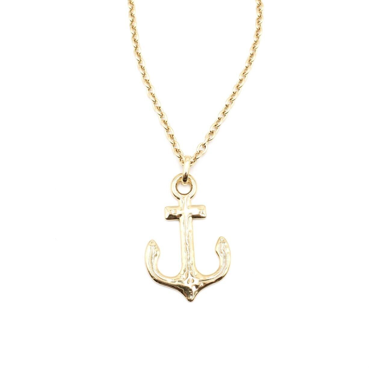 Collier doré acier avec ancre