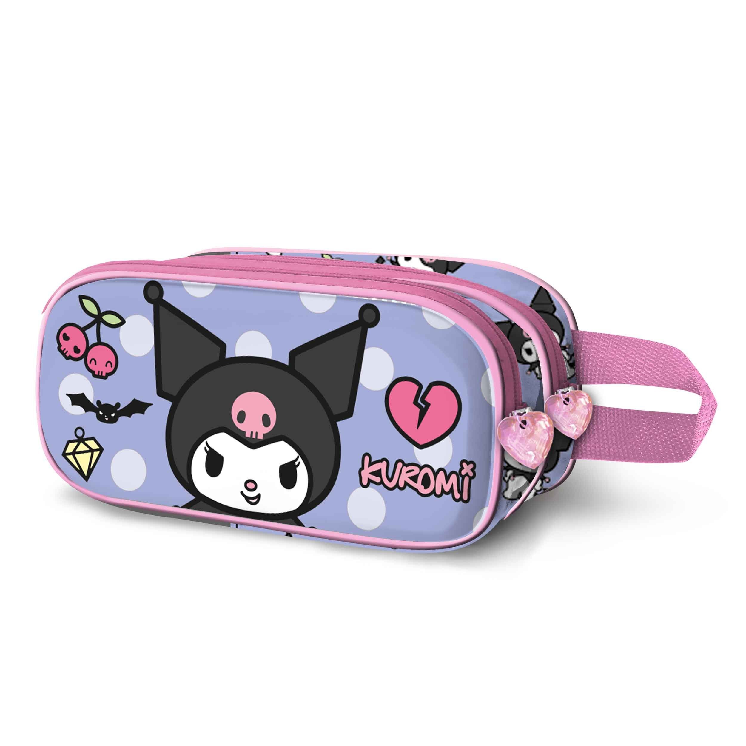 Hello Kitty Kuromi Rebel - Trousse double 3D, Mauve