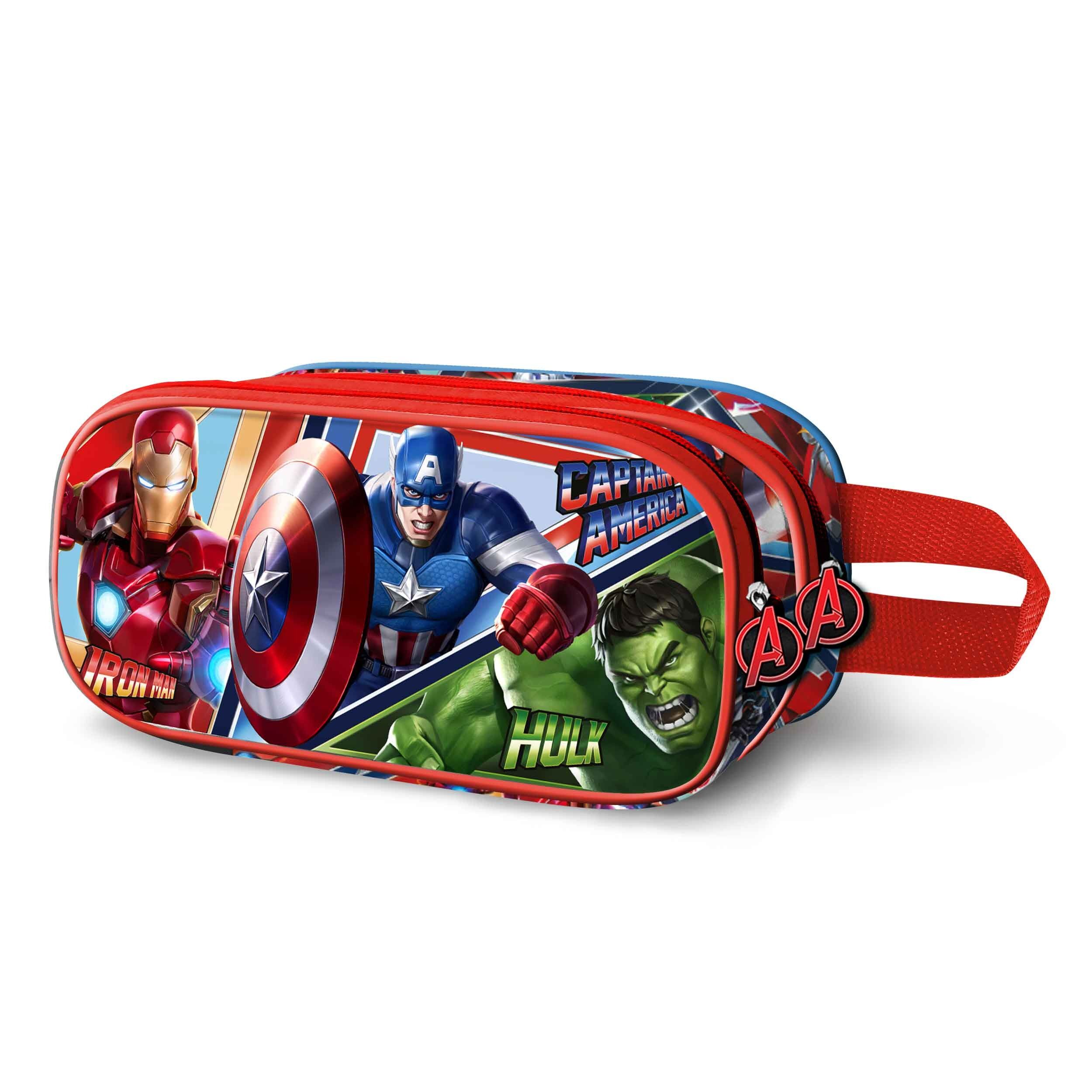 Trousse à crayons 3D Marvel Avengers Battle-Double, bleue