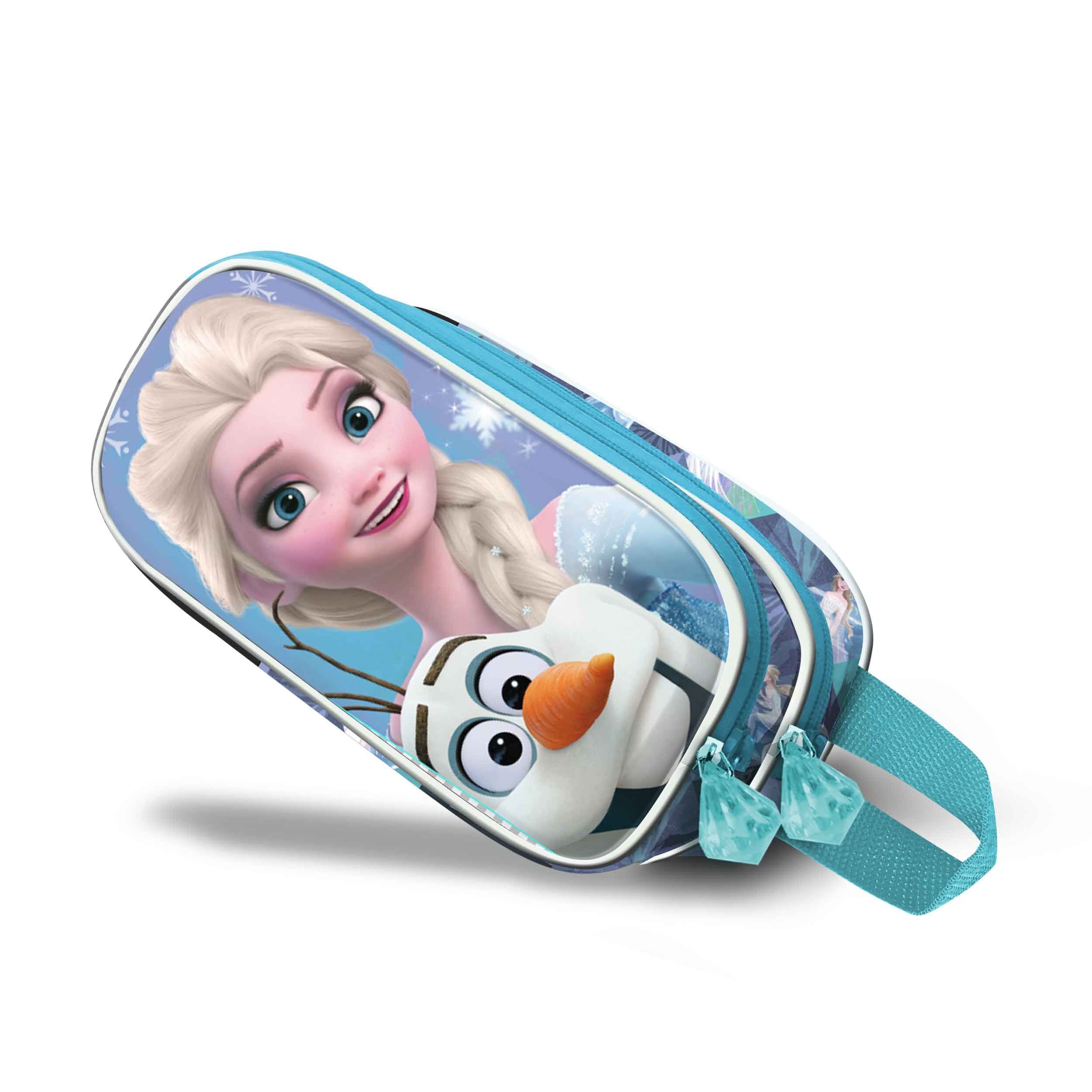 Trousse double Disney La Reine des Neiges 2 Sparkle 3D, bleue
