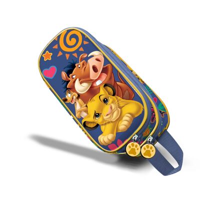 Trousse double 3D Disney Le Roi Lion Friends, bleue