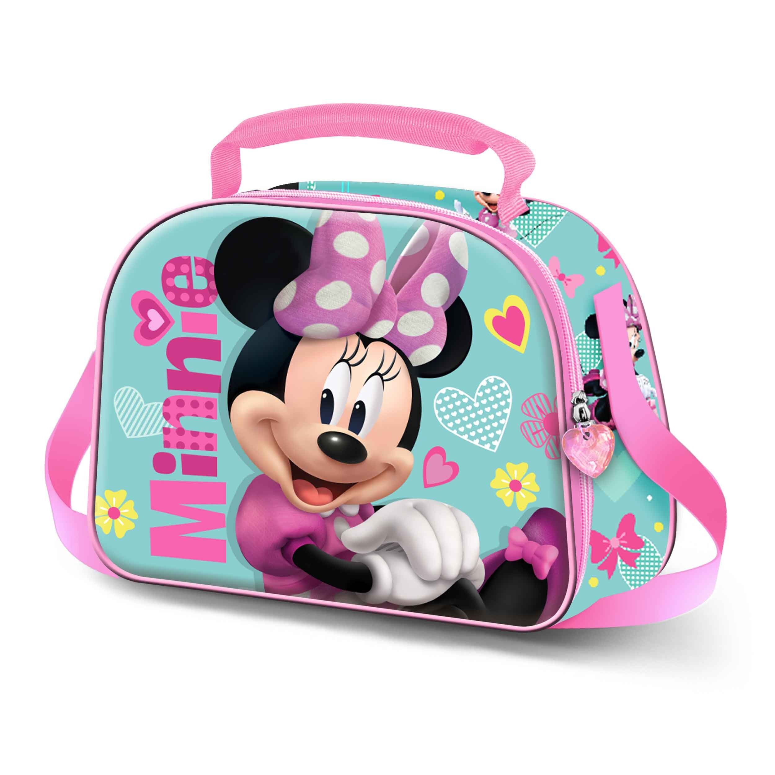 Borsa per il pranzo Disney Minnie Mouse Pose 3D, rosa