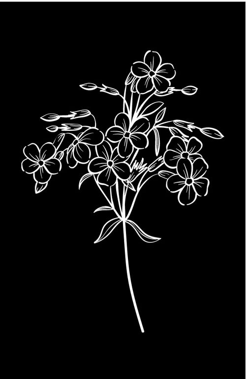 Flower black | Minikaart Blooming collectie Fripperies