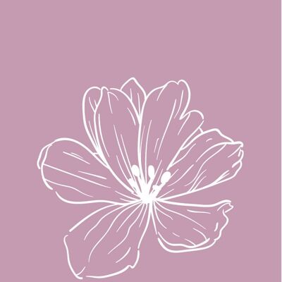 Flor de color rosa descolorido | Minitarjeta colección Blooming Fripperies