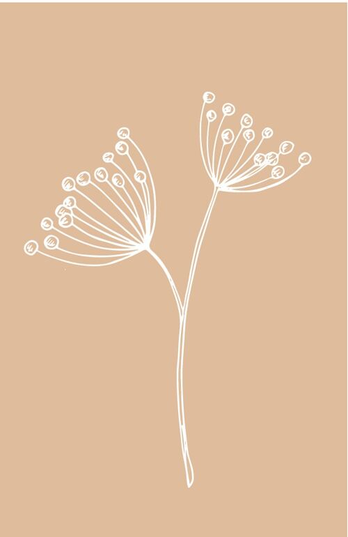 Flower faded beige | Minikaart Blooming collectie Fripperies